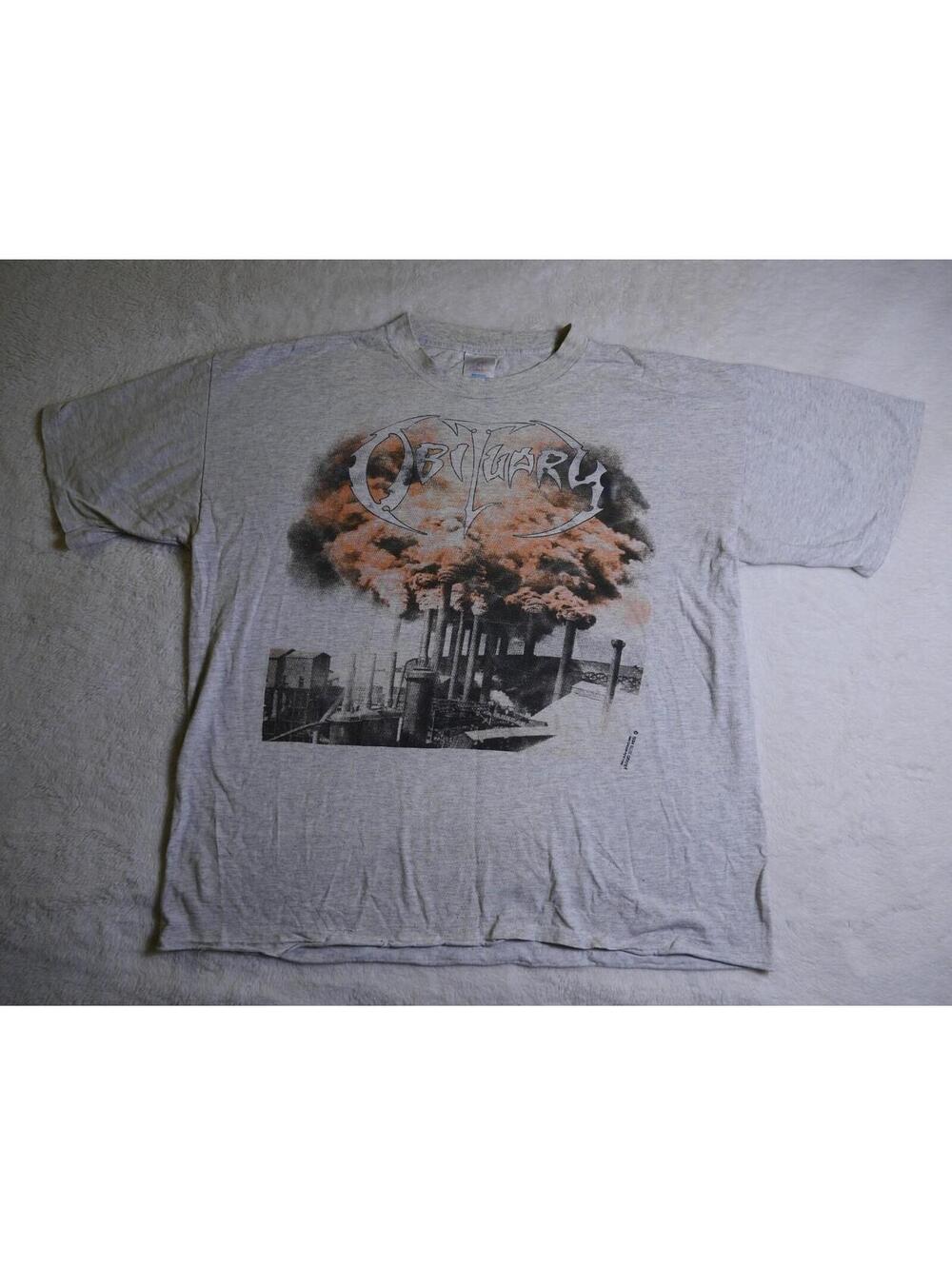 Vintage 1994 Obituary World Demise Single Stitch Cressona Graphic T-Shirt - XL